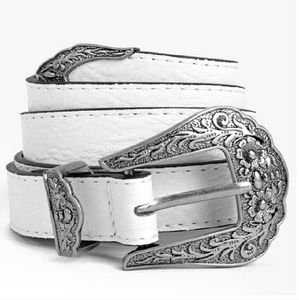 White western skinny belt